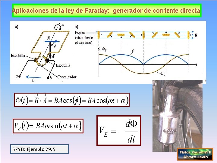 Aplicaciones de la ley de Faraday: generador de corriente directa SZYD: Ejemplo 29. 5