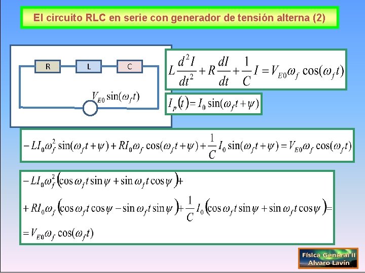 El circuito RLC en serie con generador de tensión alterna (2) R L C