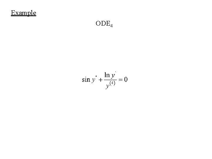 Example ODE 4 