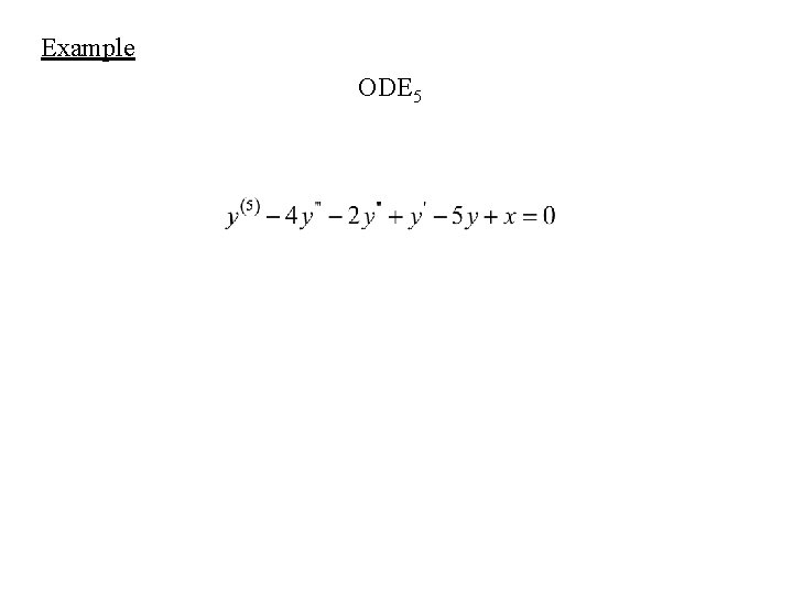 Example ODE 5 