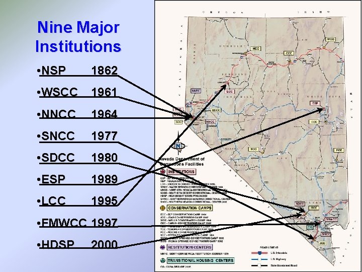 Nine Major Institutions • NSP 1862 • WSCC 1961 • NNCC 1964 • SNCC