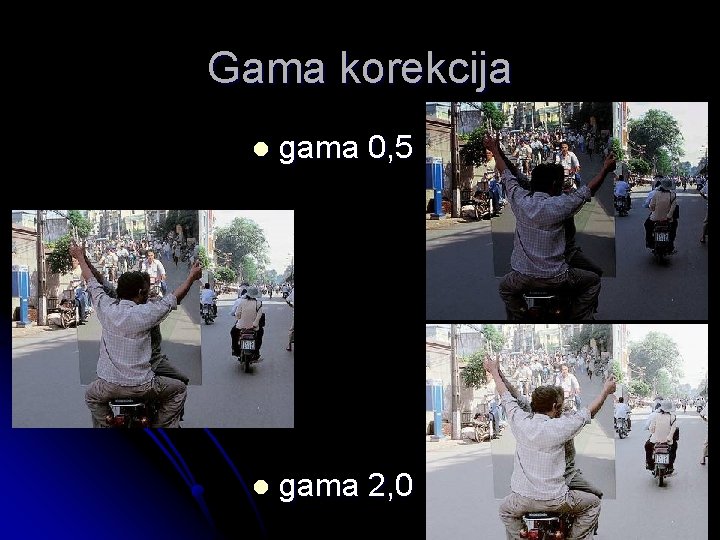 Gama korekcija l gama 0, 5 l gama 2, 0 