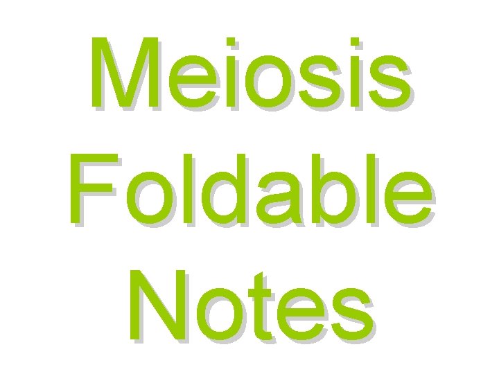 Meiosis Foldable Notes 