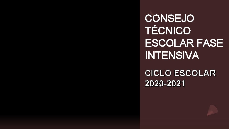 CONSEJO TÉCNICO ESCOLAR FASE INTENSIVA CICLO ESCOLAR 2020 -2021 