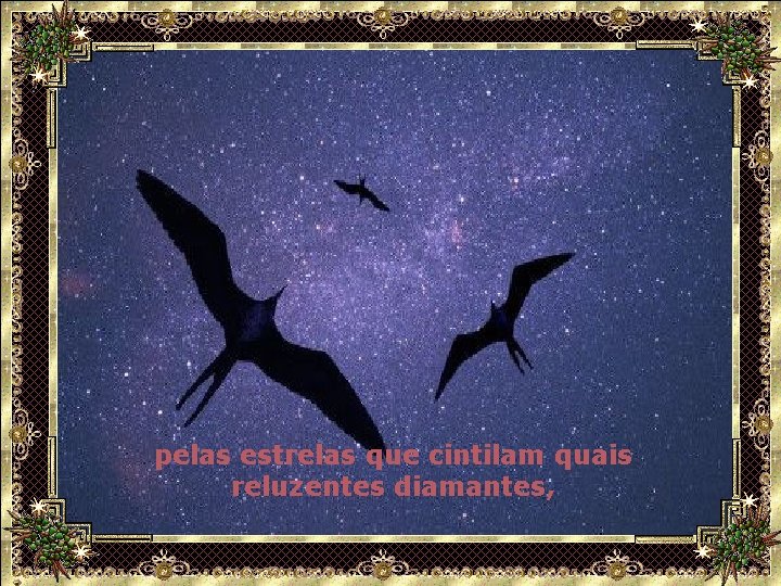 pelas estrelas que cintilam quais reluzentes diamantes, 