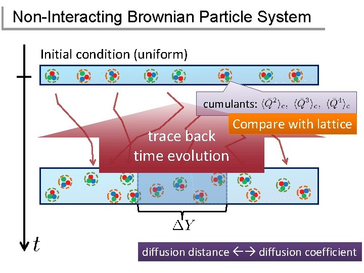 Non-Interacting Brownian Particle System Initial condition (uniform) cumulants: trace back time evolution Compare with