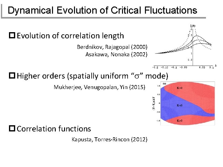 Dynamical Evolution of Critical Fluctuations p Evolution of correlation length Berdnikov, Rajagopal (2000) Asakawa,