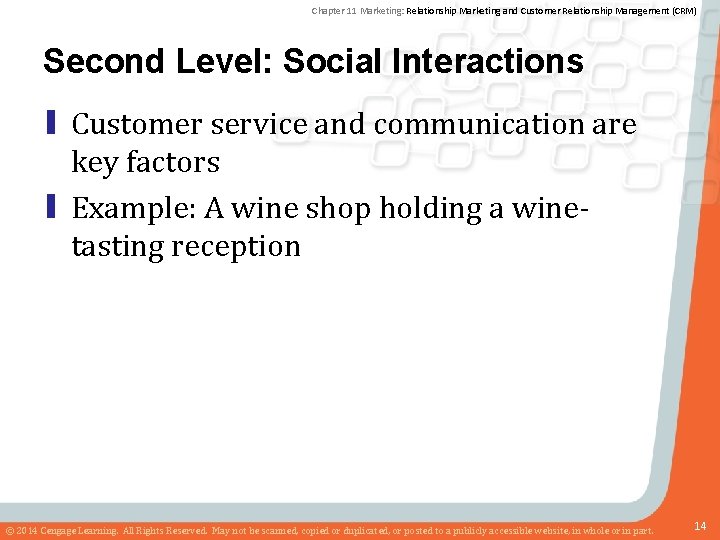 Chapter 11 Marketing: Relationship Marketing and Customer Relationship Management (CRM) Second Level: Social Interactions