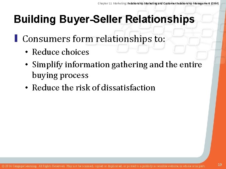 Chapter 11 Marketing: Relationship Marketing and Customer Relationship Management (CRM) Building Buyer-Seller Relationships ▮