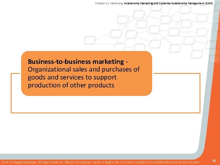 Chapter 11 Marketing: Relationship Marketing and Customer Relationship Management (CRM) Business-to-business marketing Organizational sales