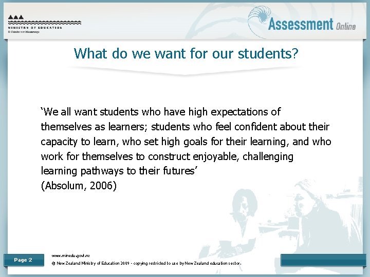 What do we want for our students? ‘We all want students who have high