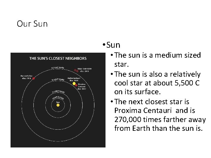 Our Sun • Sun • The sun is a medium sized star. • The