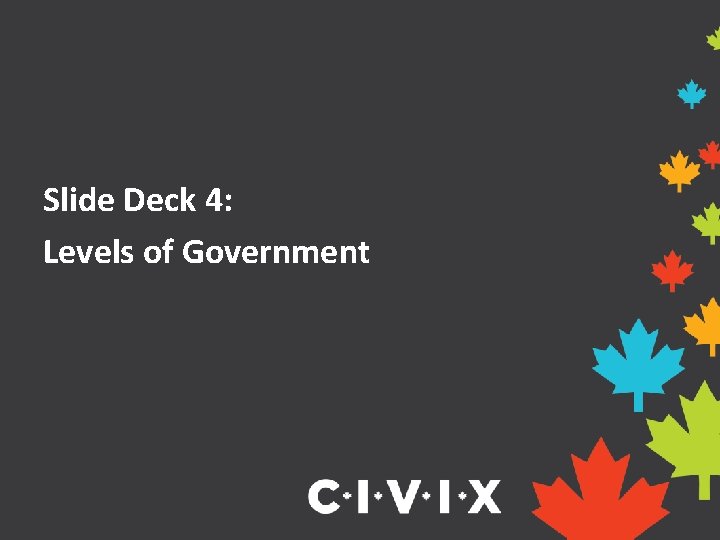 Slide Deck 4: Levels of Government Slide Deck 4: Levels of Government