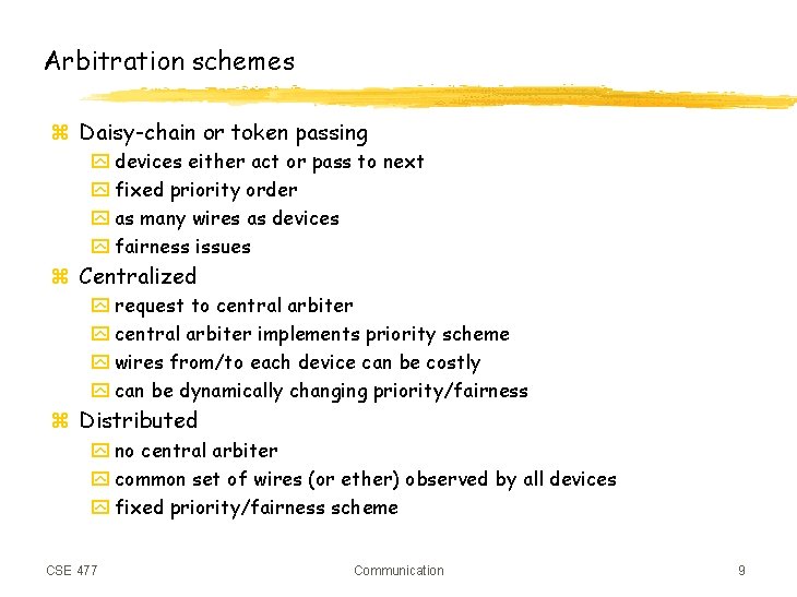 Communication methods for digital systems z Communication methods