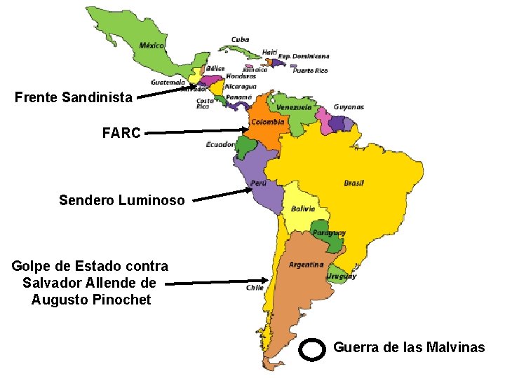 Frente Sandinista FARC Sendero Luminoso Golpe de Estado contra Salvador Allende de Augusto Pinochet