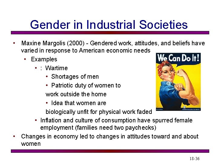 Gender in Industrial Societies • Maxine Margolis (2000) - Gendered work, attitudes, and beliefs Gender in Industrial Societies • Maxine Margolis (2000) - Gendered work, attitudes, and beliefs
