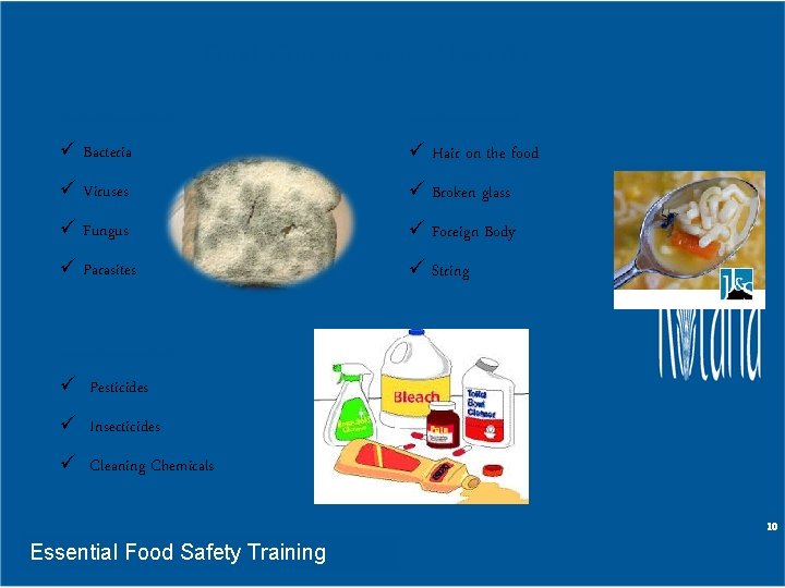 Food Contaminants/Hazards Biological Hazards: Physical Hazards: ü Bacteria ü Hair on the food ü