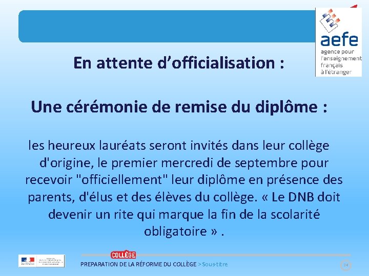 En attente d’officialisation : Une cérémonie de remise du diplôme : les heureux lauréats