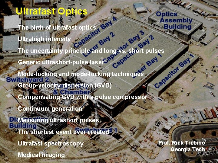 Ultrafast Optics The birth of ultrafast optics Ultrahigh intensity The uncertainty principle and long