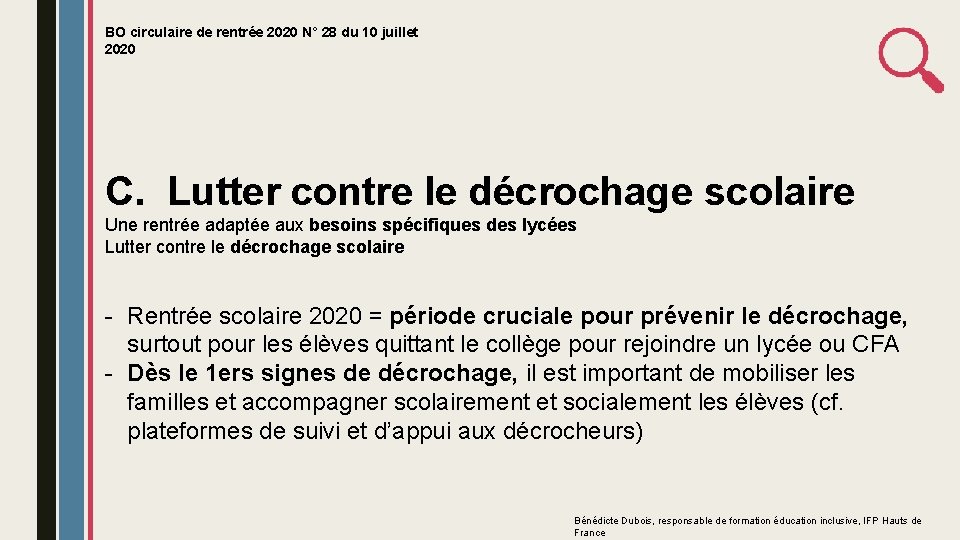 BO circulaire de rentrée 2020 N° 28 du 10 juillet 2020 C. Lutter contre