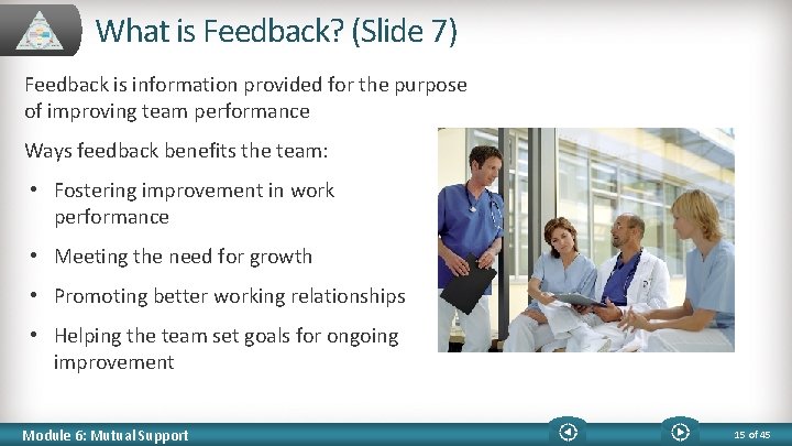 What is Feedback? (Slide 7) Feedback is information provided for the purpose of improving