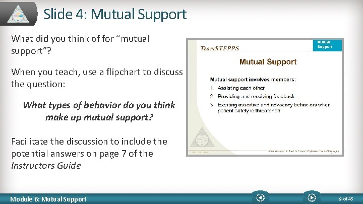 Slide 4: Mutual Support What did you think of for “mutual support”? When you