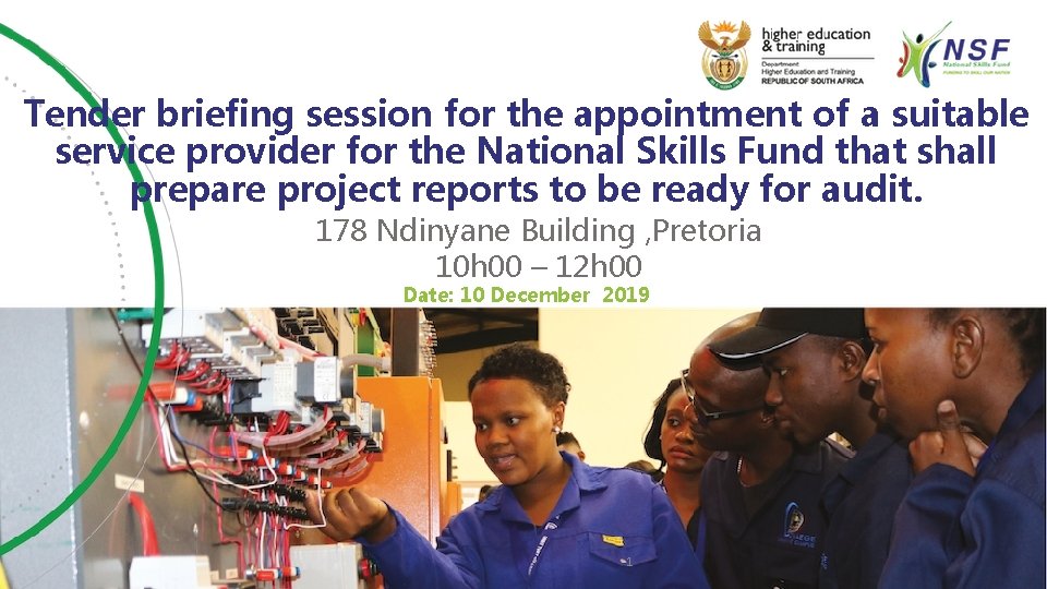 Tender briefing session for the appointment of a suitable service provider for the National