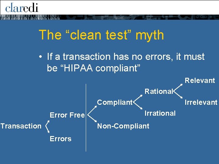 The “clean test” myth • If a transaction has no errors, it must be The “clean test” myth • If a transaction has no errors, it must be