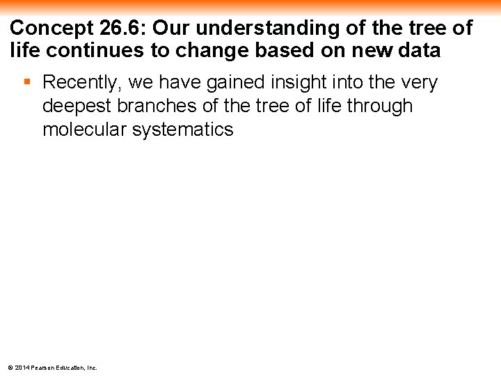 Concept 26. 6: Our understanding of the tree of life continues to change based