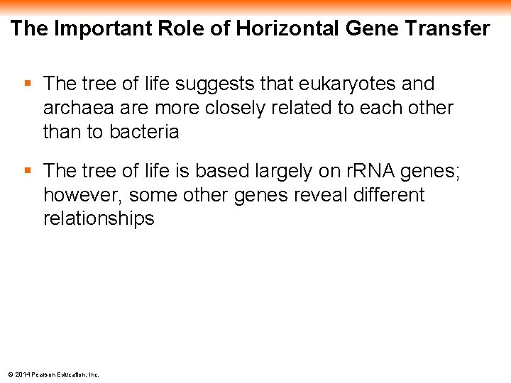 The Important Role of Horizontal Gene Transfer § The tree of life suggests that