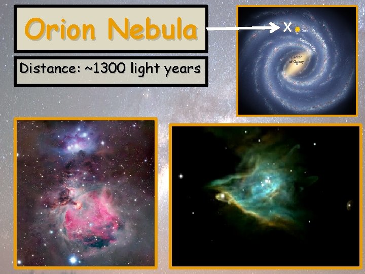 Orion Nebula Distance: ~1300 light years X 