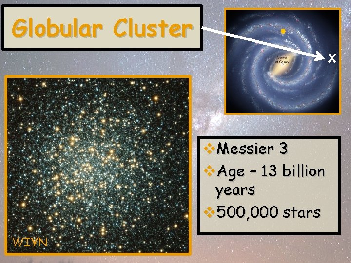 Globular Cluster X v. Messier 3 v. Age – 13 billion years v 500,
