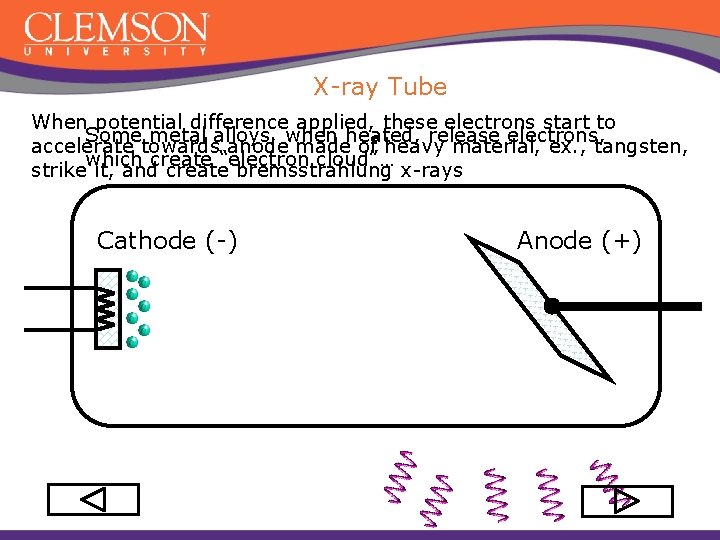 X-ray Tube When potential difference applied, these electrons start to Some metal alloys, when
