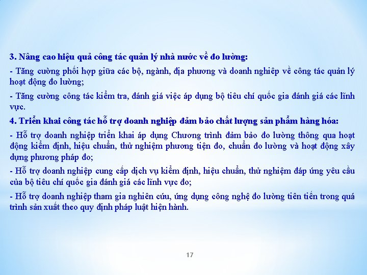 3. Nâng cao hiệu quả công tác quản lý nhà nước về đo lường: