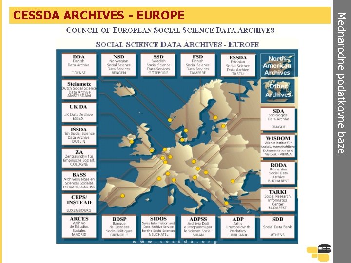 MEDNARODNI PODATKI Mednarodne podatkovne baze CESSDA ARCHIVES - EUROPE 