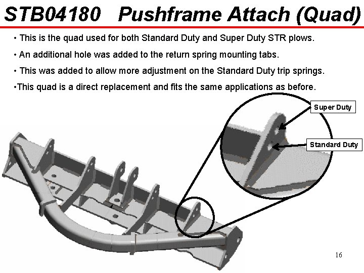 STB 04180 Pushframe Attach (Quad) • This is the quad used for both Standard