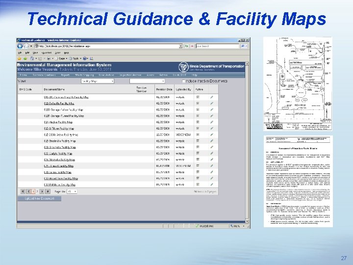 Technical Guidance & Facility Maps 27 