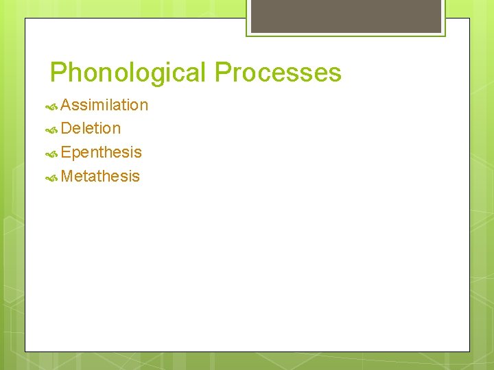 Phonological Processes Assimilation Deletion Epenthesis Metathesis 