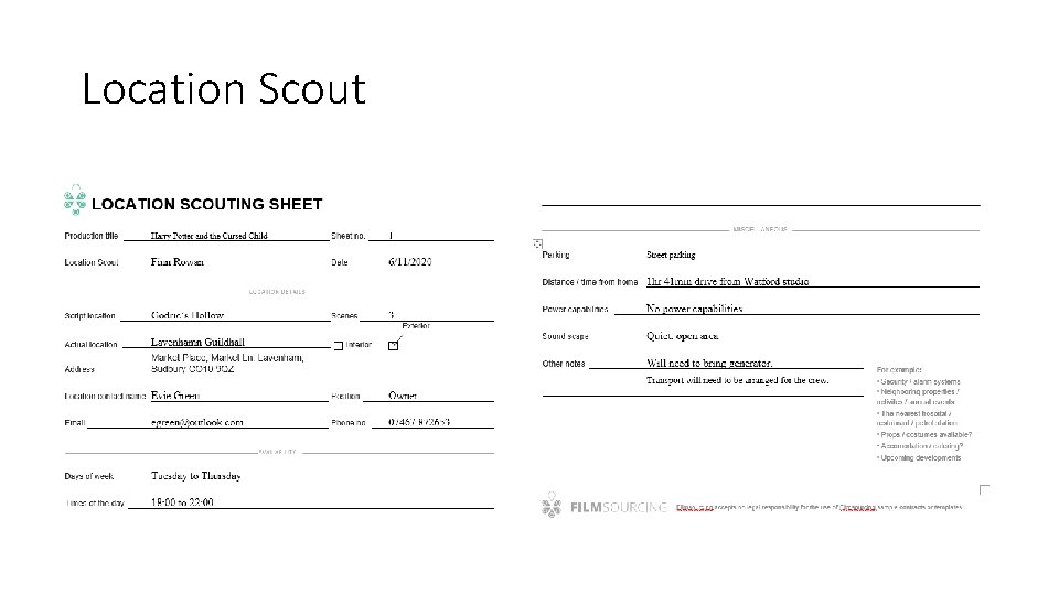 Location Scout Location Scout