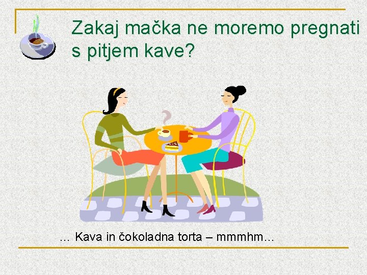 Zakaj mačka ne moremo pregnati s pitjem kave? … Kava in čokoladna torta –