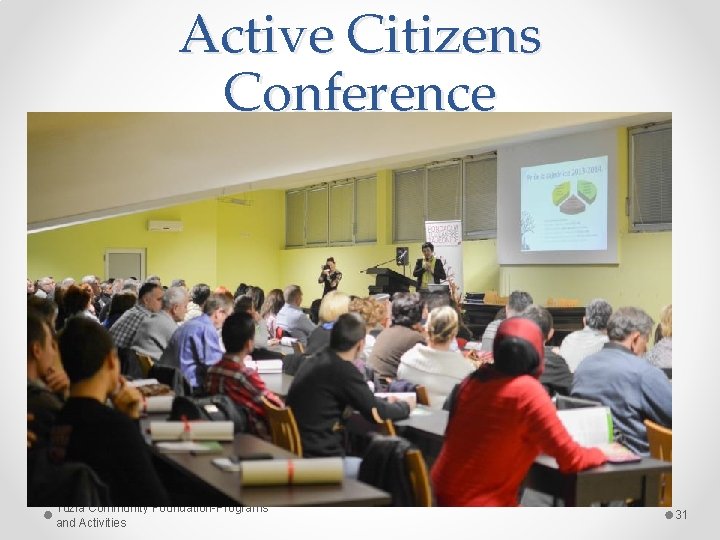 Active Citizens Conference Tuzla Community Foundation-Programs and Activities 31 