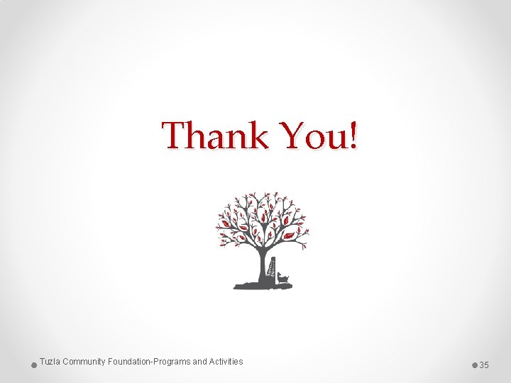 Thank You! Tuzla Community Foundation-Programs and Activities 35 