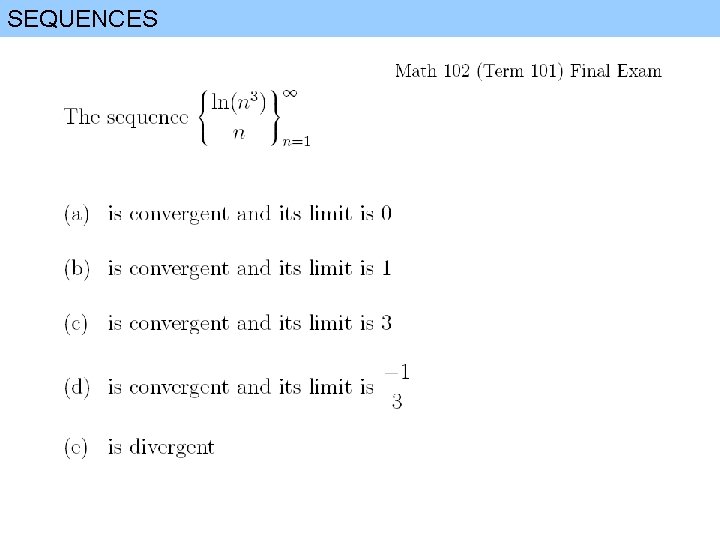 SEQUENCES 