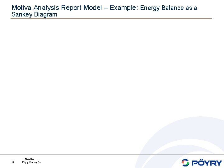 Motiva Analysis Report Model – Example: Energy Balance as a Sankey Diagram 11 11/02/2022