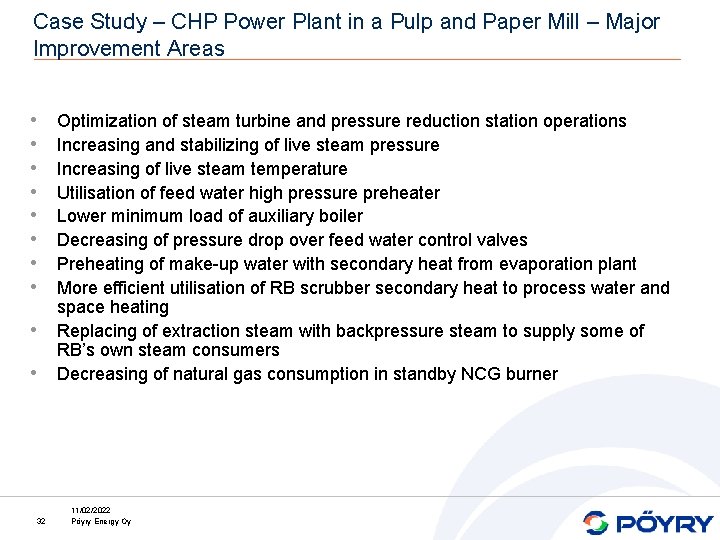 Case Study – CHP Power Plant in a Pulp and Paper Mill – Major