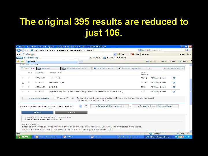 The original 395 results are reduced to just 106. 