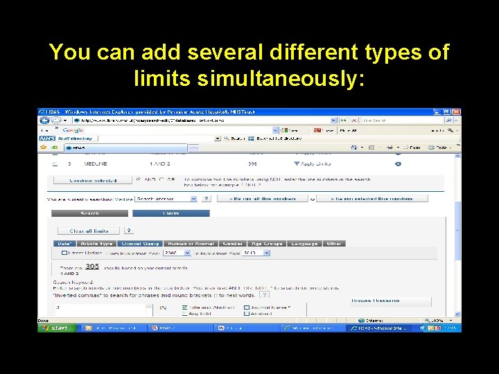 You can add several different types of limits simultaneously: 