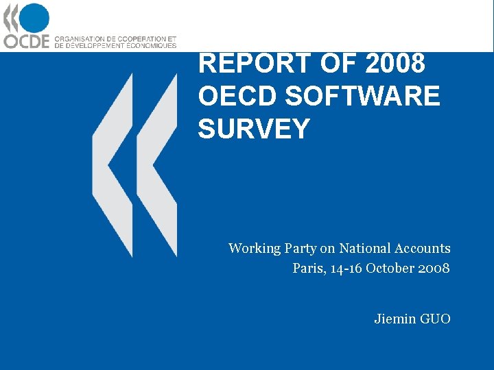 REPORT OF 2008 OECD SOFTWARE SURVEY Working Party on National Accounts Paris, 14 -16