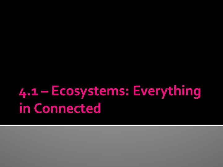 4. 1 – Ecosystems: Everything in Connected 