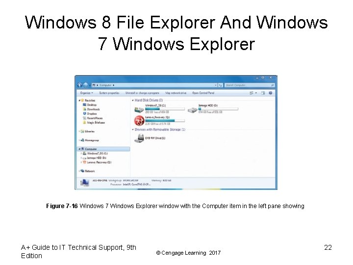 Windows 8 File Explorer And Windows 7 Windows Explorer Figure 7 -16 Windows 7 Windows 8 File Explorer And Windows 7 Windows Explorer Figure 7 -16 Windows 7